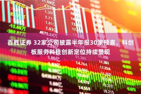 百胜证券 32家公司披露半年报30家预喜，科创板服务科技创新定位持续显现